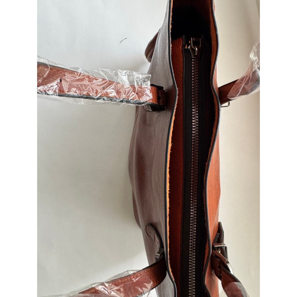 NWOT Faux Leather Tote with Removable Long Strap in Chocolate Brown - Picture 5 of 8